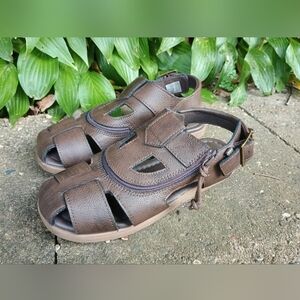 Billy Footwear Sandal Brown Sz 4 Youth Shoe Zipper Easy Use With AFOs